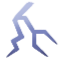 A jagged blue lightning bolt symbol with a white outline.