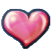Heart symbol with a glossy pink finish and soft light reflections.
