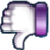 Hand making a thumbs down gesture with a purple wristband.