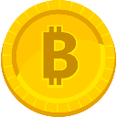 A flat golden coin with a stylized B symbol in the center.