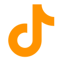 Musical note symbol in a solid orange color.
