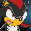 A black hedgehog character with red eyes and a red stripe on its head looking visibly annoyed and angry.