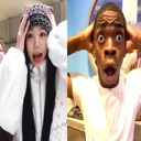 A woman and a man both holding their heads in shock with wide eyes and open mouths.