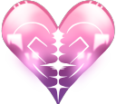 Heart with a glowing white vertical beam and abstract light accents.