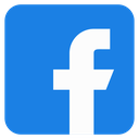 Lowercase letter f in white centered on a blue rounded square background.