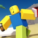 Roblox noob character walking with a confident expression.