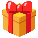 Gift box with a red ribbon bouncing and expanding.