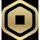A gold hexagonal Robux currency symbol on a black background.