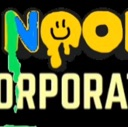 A yellow melting smiley face above the text Noon Corporation in a bold, dripping font.