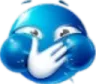 blueguyholdingbacklaugh