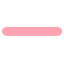 Pink dash symbol with rounded edges on a black background.