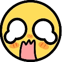 A yellow emoji face with wide, tear-shaped eyes and a jagged, open mouth expressing intense shock.