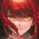 Makima from Chainsaw Man looking directly forward with intense yellow eyes and a subtle, unsettling smirk.