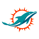 Dolphin leaping in front of an orange sunburst logo.