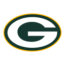 Green Bay Packers logo featuring a white letter G with a dark green background and gold outline.
