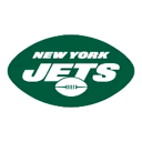 New York Jets logo featuring a green oval with white text and a football icon.