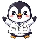 cutepenguininawhitelabcoatcheeri