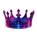 Crown with a vibrant purple and blue neon glow effect.
