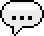 A white pixelated speech bubble with three black dots in the center.