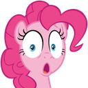 Pink pony with wide eyes and an open mouth expressing shock.