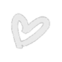 Heart drawn in a sketchy white line style on a black background.