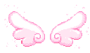 Pink fairy wings with sparkling effects in a pixel art style.