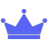 Blue crown icon centered on a black background.