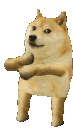 Four Shiba Inu dogs dancing in a row with a rhythmic motion.