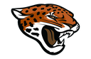 Jaguar head roaring with mouth wide open and sharp teeth visible.