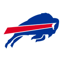 Buffalo Bills logo featuring a blue charging bison with a red streak.