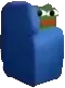 Pepe the Frog peeking out from behind a large blue block.