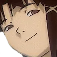Lain Iwakura from Serial Experiments Lain with a smug, knowing smirk on her face.