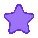 Four purple stars in a row, where the third star is decorated with small sparkles and a glossy highlight.