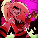 Cherri Bomb from Hazbin Hotel looking impressed with a smirk and holding a drink.