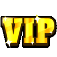 VIP text in bold gold 3D letters with sparkling highlights.