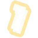 Glowing white rectangle centered on a soft yellow background.
