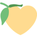 Lemon heart emoji shaped like a heart with a green leaf attached.