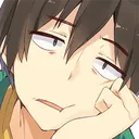 Kazuya Kinoshita looking bored and annoyed with his hand resting on his chin.