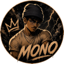 Young man wearing a beanie and a crown with the word MONO written below in a stylized font.