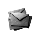 A stack of gray envelopes piled on top of each other.