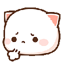 Goma the white cat with a pouty, upset facial expression.