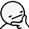 Stick figure character with a smug expression resting its chin on its hand in a thinking pose.