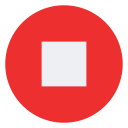 Red circle containing a white square, representing a stop sign.
