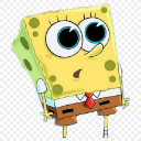 SpongeBob SquarePants looking confused with wide eyes and a blank expression.