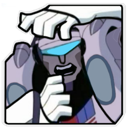 A stylized character wearing a blue visor clutches their head in an expression of extreme shock and disbelief.