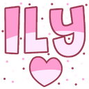 TextLoveILoveYouILY Discord sticker from Extra