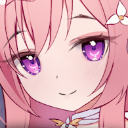 Anime girl with pink hair and purple eyes giving a smug, knowing smirk.