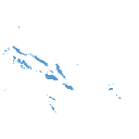 Pacific islands map depicted in blue pixels against a black background.