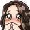 A shy anime girl with large eyes and a deep blush covering her mouth with her hands.