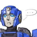 A blue robotic character with a helmet looking confused with an ellipsis in a speech bubble.